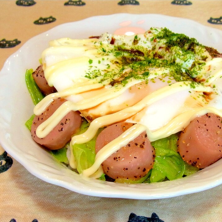 ひとりごはん✿ギョニたまレタス丼